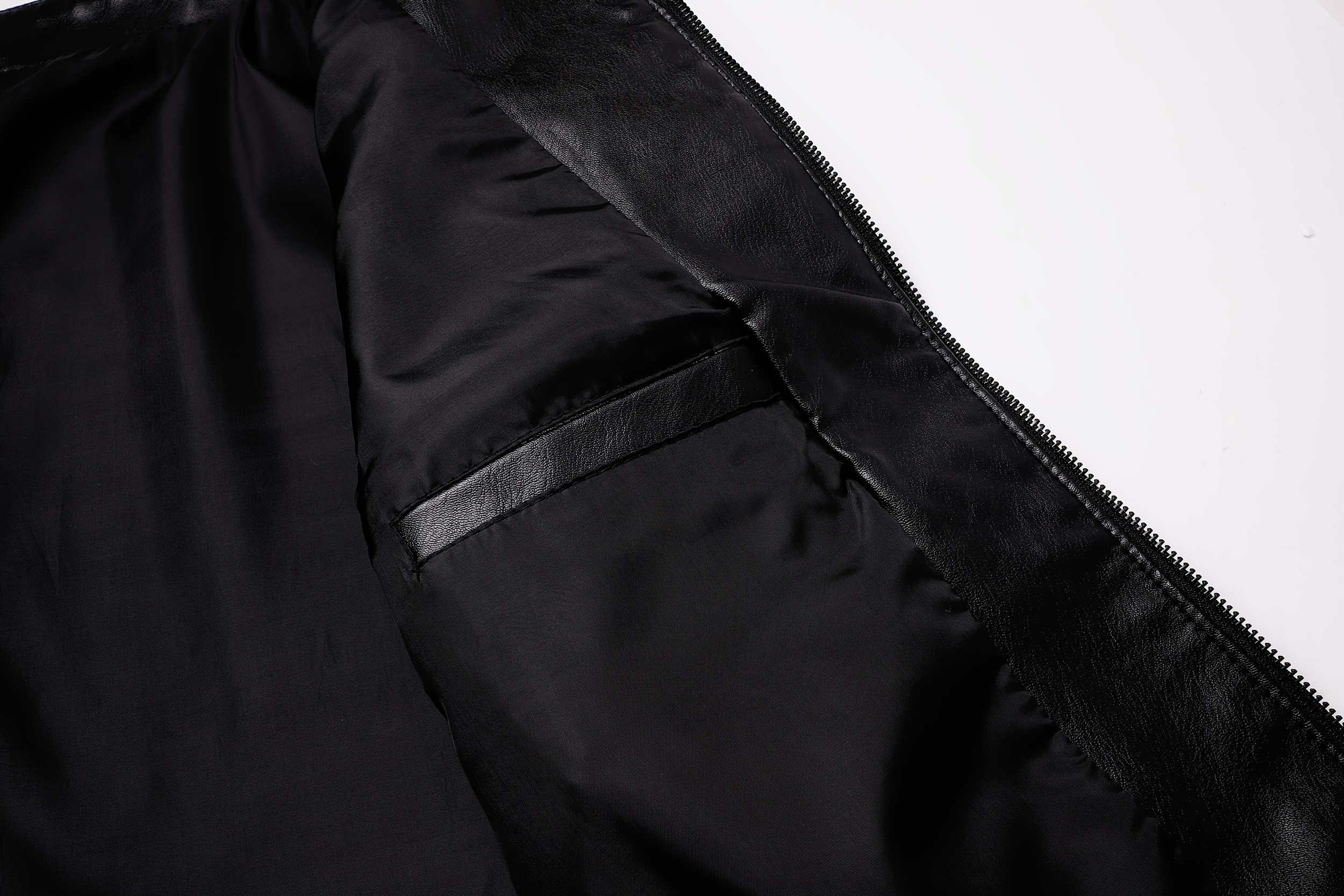 Men's Solid PU Leather Zip Up Stand Collar Motorcycle Jacket For Outdoor Wear, Spring And Fall