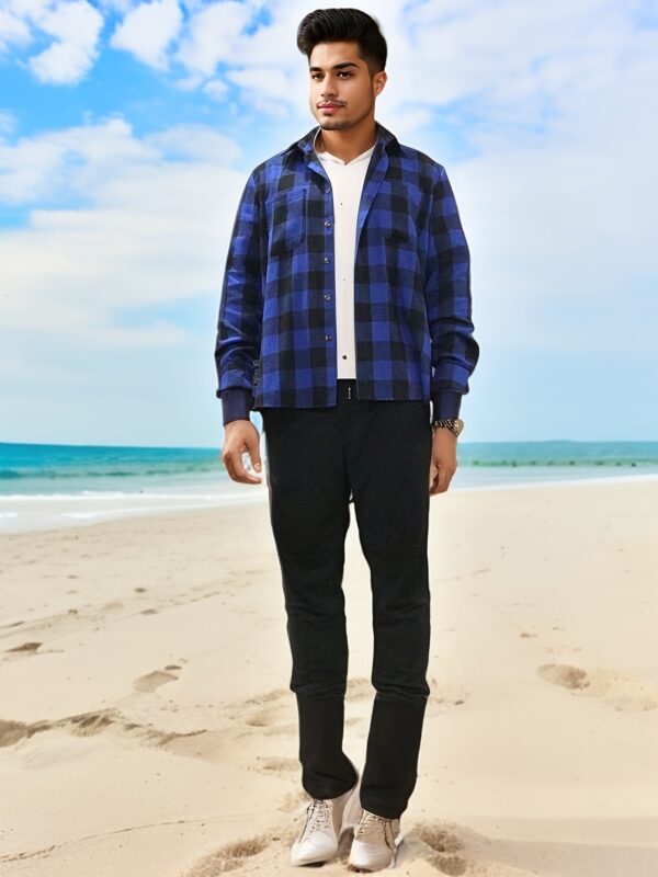 WarmthMax Long Sleeve Flannel Shirt - Soft Brushed Plaid Pattern, Comfy Lapel Design, Functional Pocket, Fall Winter Essential Outwear for Men - Image 4