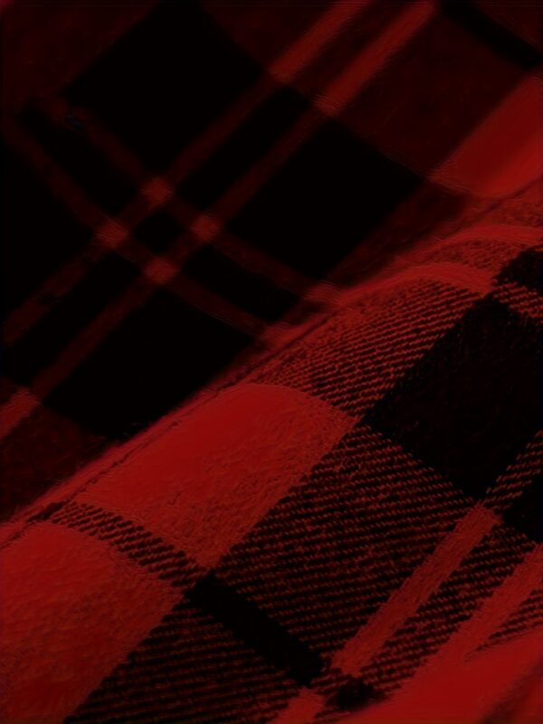 Long Sleeve, Polyester Men's Classic Plaid Flannel Shirt - Autumn Essential, Casual Button-Up Front with Pockets, Non-Stretch Fabric - Image 9