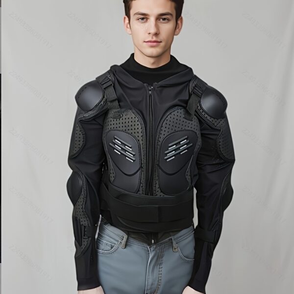[Breathable Body Armor] Adjustable & Breathable Plus Size Motorcycle Body Armor - XL/2XL/3XL, Durable PP Material with Reflective Safety Strips, Hand-Washable, Secure Zip Closure for Riders, Motorcycle Accessories - Image 11