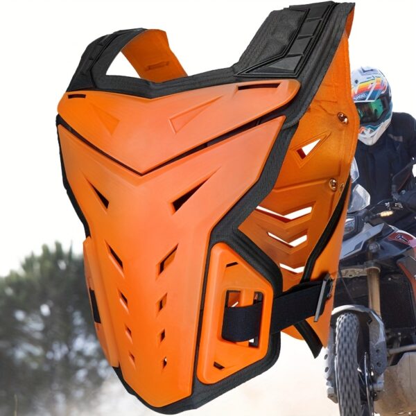 Off Road Motorcycle Armor Motorcycle Rider Chest Back Support Equipment Racing Armor Vest White Orange Colors - Image 2