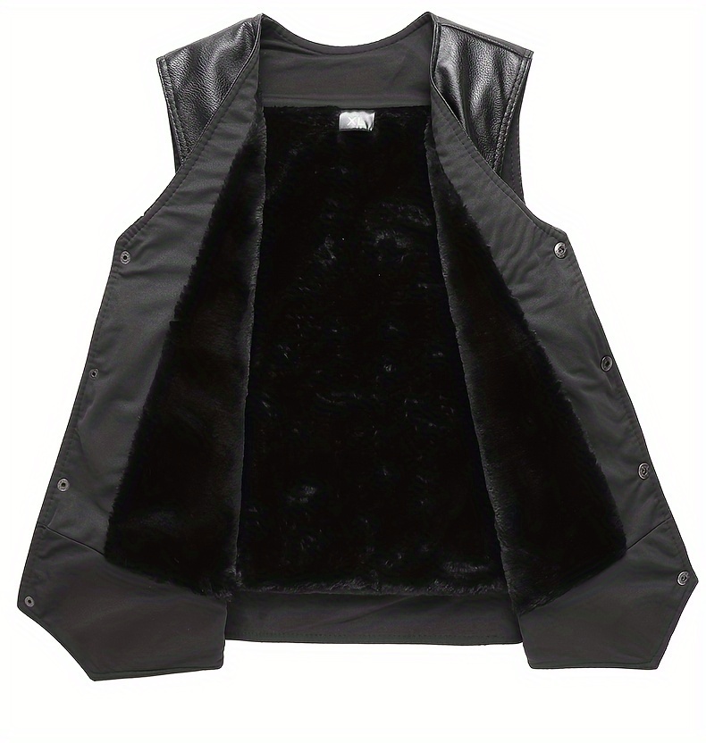 [Everyday Comfort] Men's Vest - Warm Fleece-Lined Winter Jacket with Zipper Pockets, Casual Sleeveless Outerwear for Fall/Winter