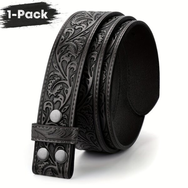 2-Pack Western Real Split Leather Belt Strap For Men & Women - Cowboy Cowgirl Belt Accessories - NO BUCKLE - For Everyday Wear & Special Occasions - Perfect Gift for Western Enthusiasts - Image 5