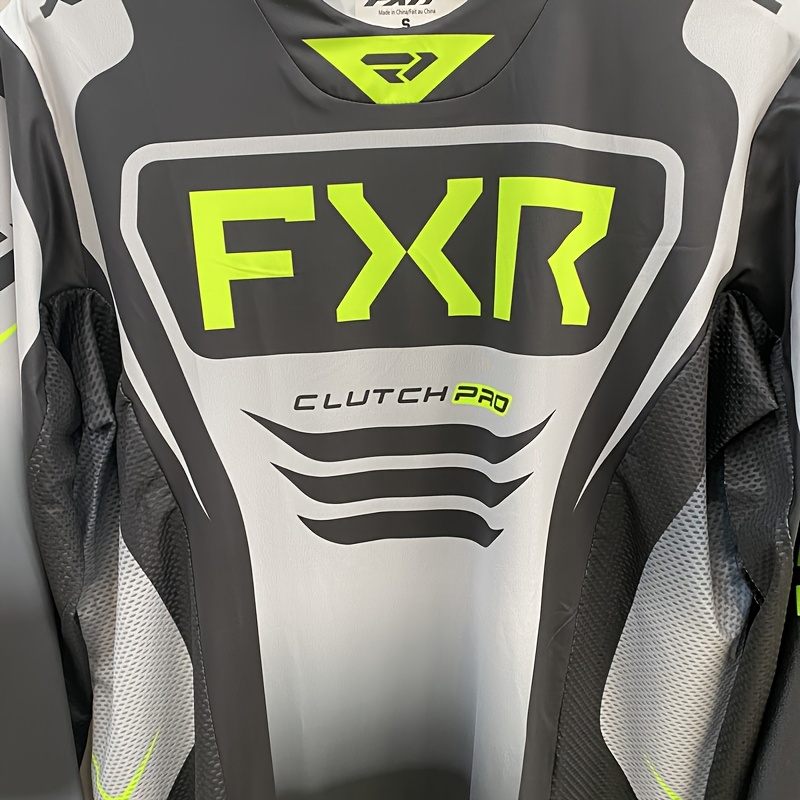 FXR Clutch Pro Black & Grey Motorcycle Racing Suit - Breathable, Loose Fit, Hi-Vis Outdoor Gear with Green Accents, Polyester & Spandex Blend, Outdoor Sports Gear|Modern Motorcycle Gear|Stretchy Material