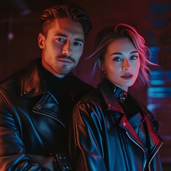 Men's Premium Cowhide Leather Jacket Vented Racer Motorcycle Jackets With Side Laces Zip-Up Biker Coat For Men - Image 4