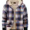 [Cozy Fleece Jacket] Cozy & Warm Men's Heavyweight Fleece Hooded Jacket - Full Zip Plaid Flannel Shirt with Sherpa Lining, Pockets, and Adjustable Drawstrings for Fall/Winter - Image 10