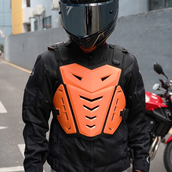 Off Road Motorcycle Armor Motorcycle Rider Chest Back Support Equipment Racing Armor Vest White Orange Colors - Image 5
