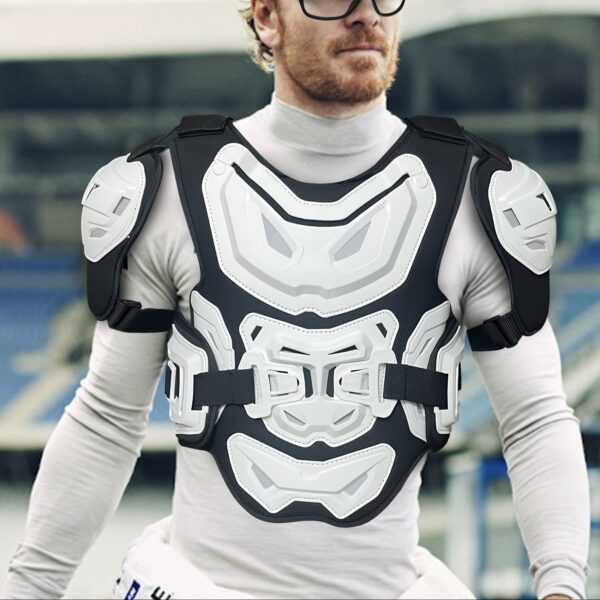 Men'S Women'S Motorcycle Cycling Protective Vest, PE, Adjustable Waist Belt, Shockproof Foam Padding, Breathable Design, Flexible Card Slot, No Pocket, with Wipe with Damp Cloth Care Instructions for Off-Road Motorbike Riding Safety
