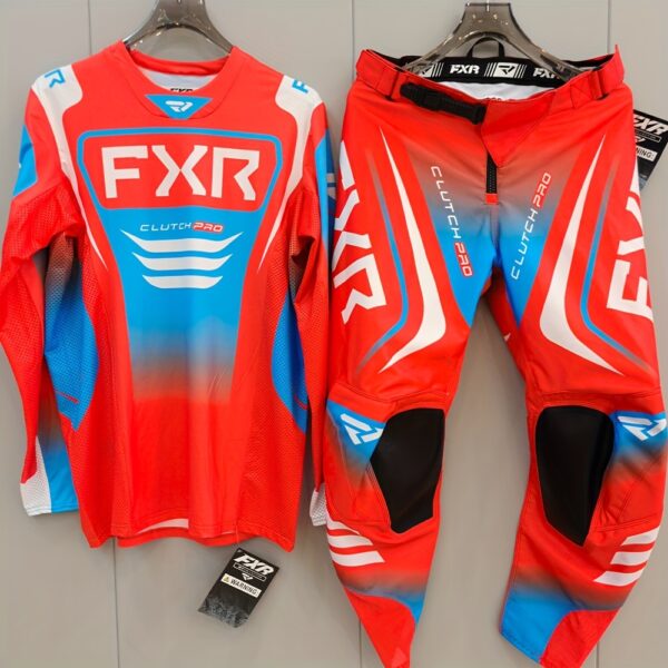 2025 Red And Blue Outdoor Off-Road Cycling Suit for Mountain Biking, Racing, And Motorcycle Riding for Both Men And Women., Motorcycle Riding Apparel | Sporty Design | Protective Padding, Motocross Gear - Image 5
