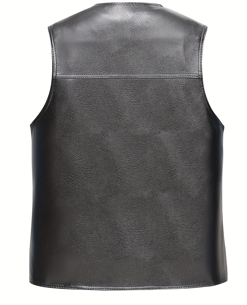 [Everyday Comfort] Men's Vest - Warm Fleece-Lined Winter Jacket with Zipper Pockets, Casual Sleeveless Outerwear for Fall/Winter