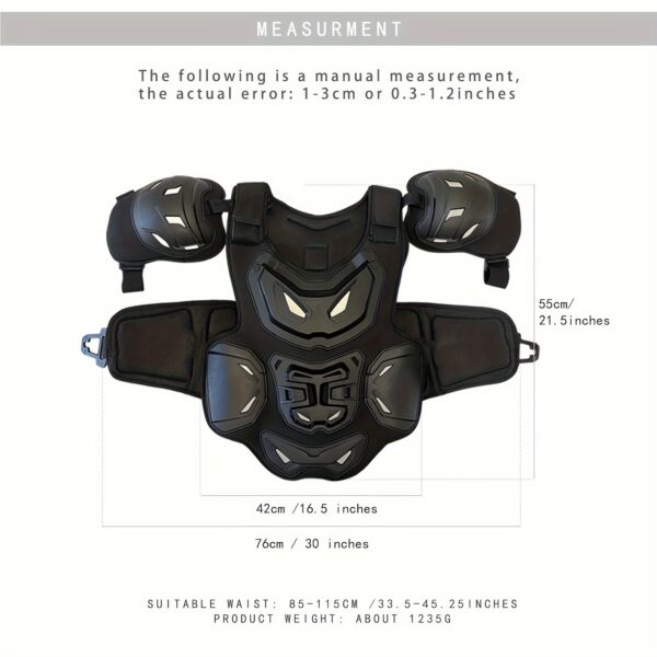 Men'S Women'S Motorcycle Cycling Protective Vest, PE, Adjustable Waist Belt, Shockproof Foam Padding, Breathable Design, Flexible Card Slot, No Pocket, with Wipe with Damp Cloth Care Instructions for Off-Road Motorbike Riding Safety - Image 5