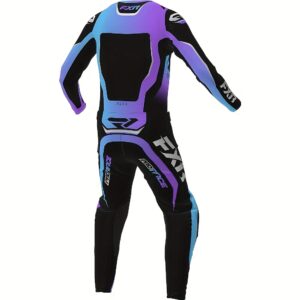 FXR Purple Motorcycle Riding Suit, Outdoor Sports Riding Set, Mountain Bike Rock Climbing Motorcycle Riding Suit, Suitable for Men and Women, Made of Polyester, Regular Fit, with Polyester 91. and Spandex 9.