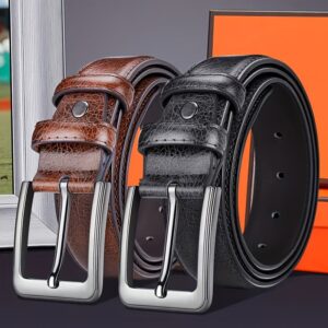 1/2pcs Set Men'S Pin Buckle Casual Belt, Daily Commuting, Business Party, Festival Birthday Gift