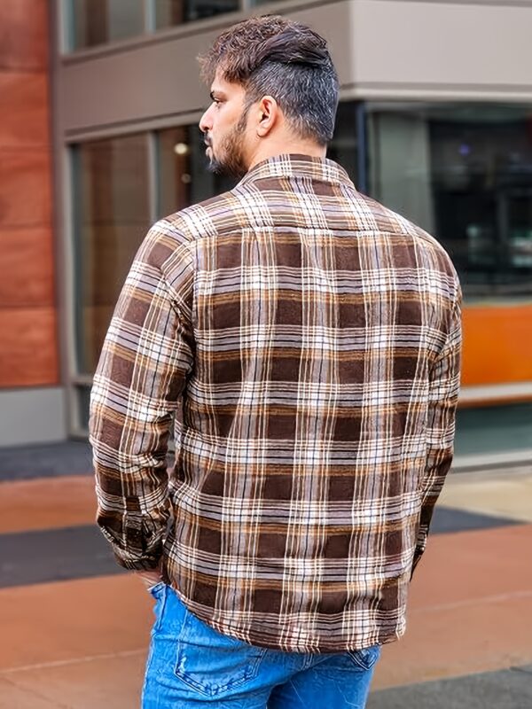 Cozy Sherpa Lined Flannel Shirt Jacket - Warm Long Sleeve Button Up with Soft Fleece Plaid Pattern, Relaxed Fit, and Durable Construction for Outdoor Activities - Image 5