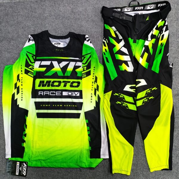 2024 Black and Green Mountain Bike Motorcycle Sports Racing Suit Racing Riding Clothing Long Sleeve Long Pants Combination Adult Model