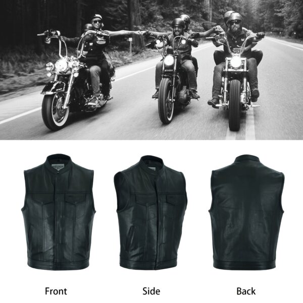 Spring Ride Mens Motorcycle Vest SOA Club Vest Black Biker Vest For Riding With Concealed Carry Pocket - Image 5