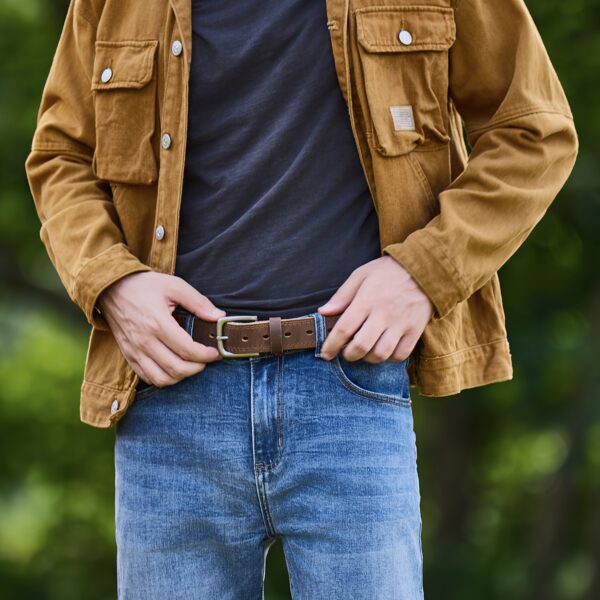 Full Grain Leather Men's Belt, Classic and Fashion Designs for Work, Business, and Casual - Image 11
