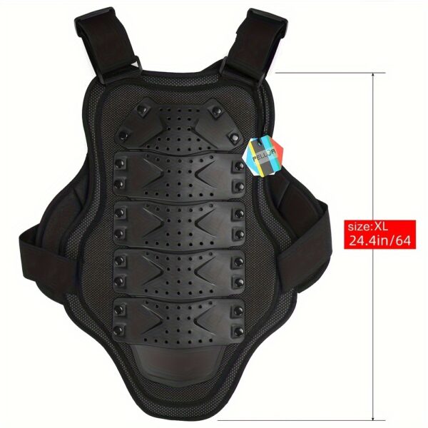[1pc Durable Riding Body Armor] 1pc Men'S Durable Riding Body Armor - Woven Crew Neck Sleeveless Racing Jacket with Hook-and-Loop Closure - Uncharged Protective Gear for Road Riding - Ideal for Christmas & Birthday Gifts - Image 3