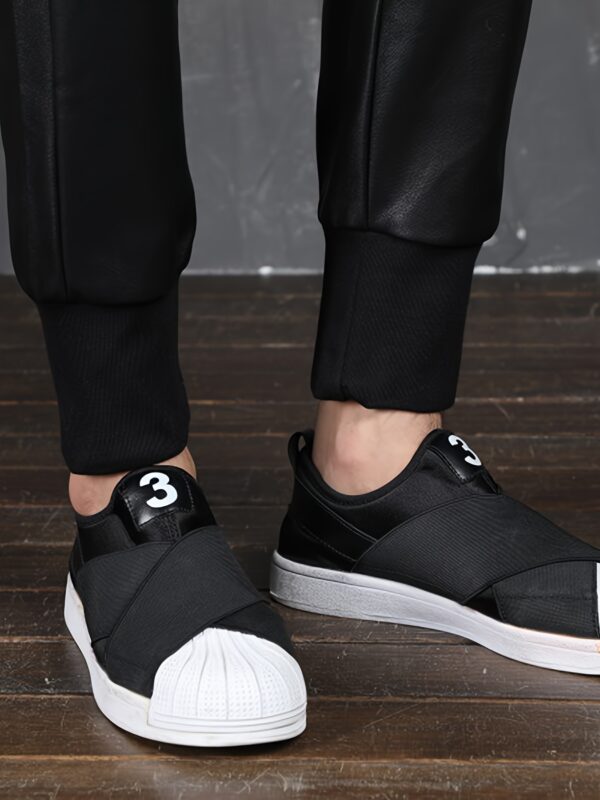 Men`s Faux Leather Joggers PU Pants Elastic Waist Hip Hop Street Style Ankle Cuffed Harem SweatPants - Image 9