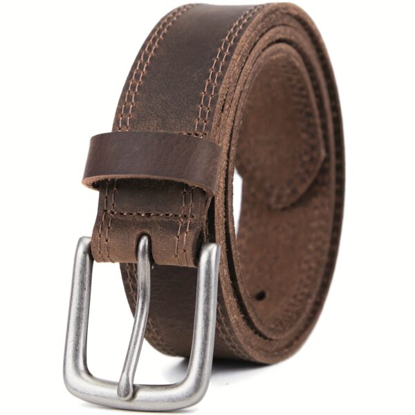 Men's Full Grain Leather Casual Every Day Jeans Belts, Handmade Men Leather Belt with Gift Box - Image 7