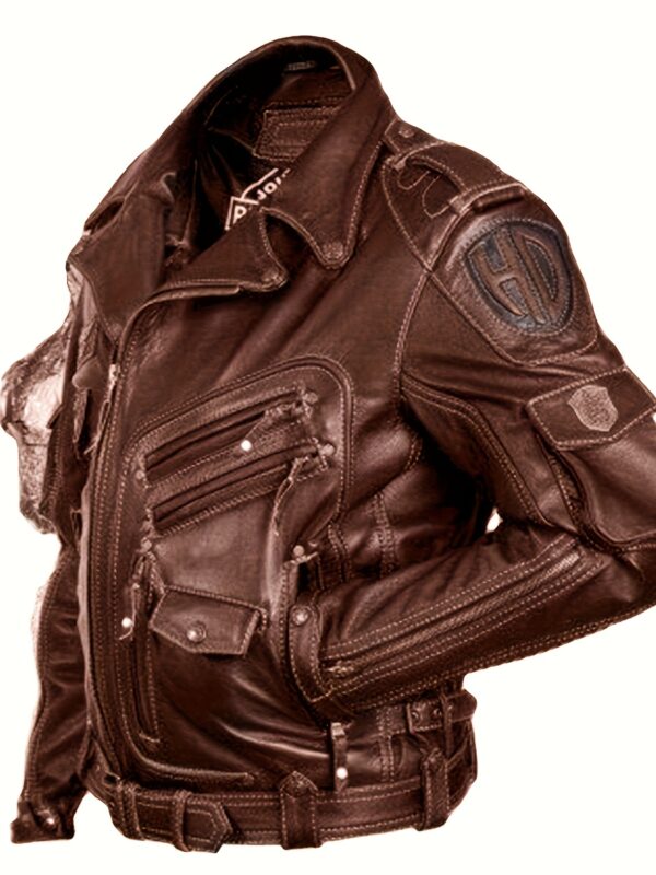 Men'S Jacket Biker Jacket Outdoor Street Thermal Warm Spring, Fall, Winter, Summer Solid Color Streetwear Sporty Turndown Regular Black Brown Jacket - Image 2