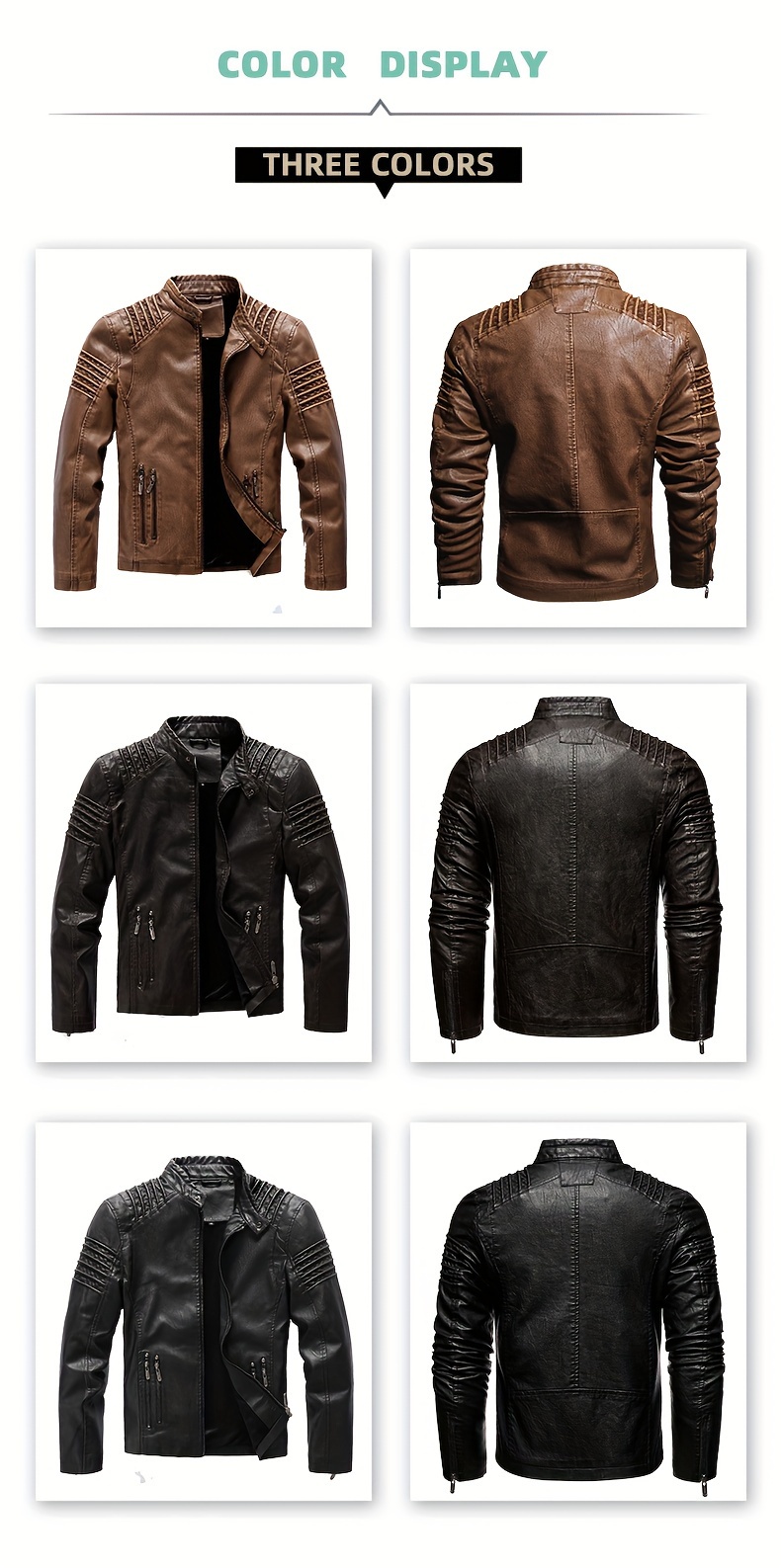 Men's Solid Color Retro PU Leather Jacket, Multi-pocket Street Stylish Classic Bomber Jacket