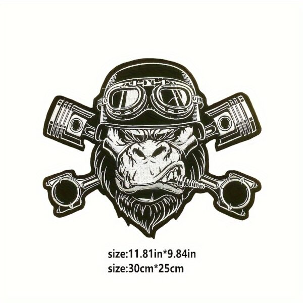 5pcs Black Embroidered Motorcycle Club Patches, Iron-On/Sew-On Appliques for DIY Jeans, Jackets & Backpacks - Image 5
