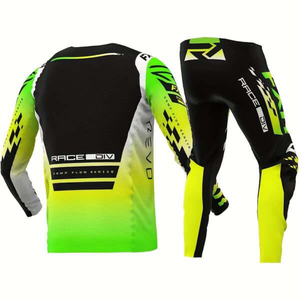 2024 Black and Green Mountain Bike Motorcycle Sports Racing Suit Racing Riding Clothing Long Sleeve Long Pants Combination Adult Model - Image 3