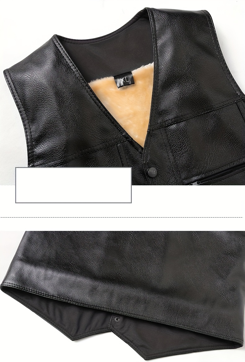 [Everyday Comfort] Men's Vest - Warm Fleece-Lined Winter Jacket with Zipper Pockets, Casual Sleeveless Outerwear for Fall/Winter