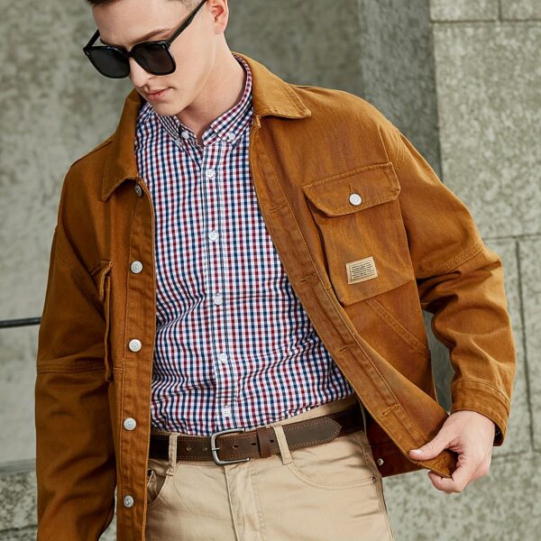 Men's Full Grain Leather Casual Every Day Jeans Belts, Handmade Men Leather Belt with Gift Box - Image 3