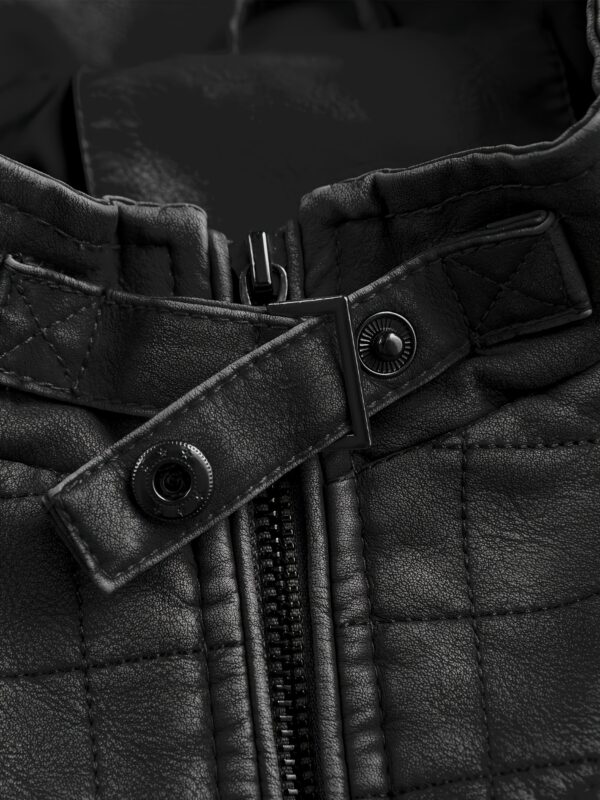 Men's Retro Red Biker Jacket - Stand Collar, Multi-Zip Pockets, Soft Shell Streetwear for Spring & Fall - Image 7