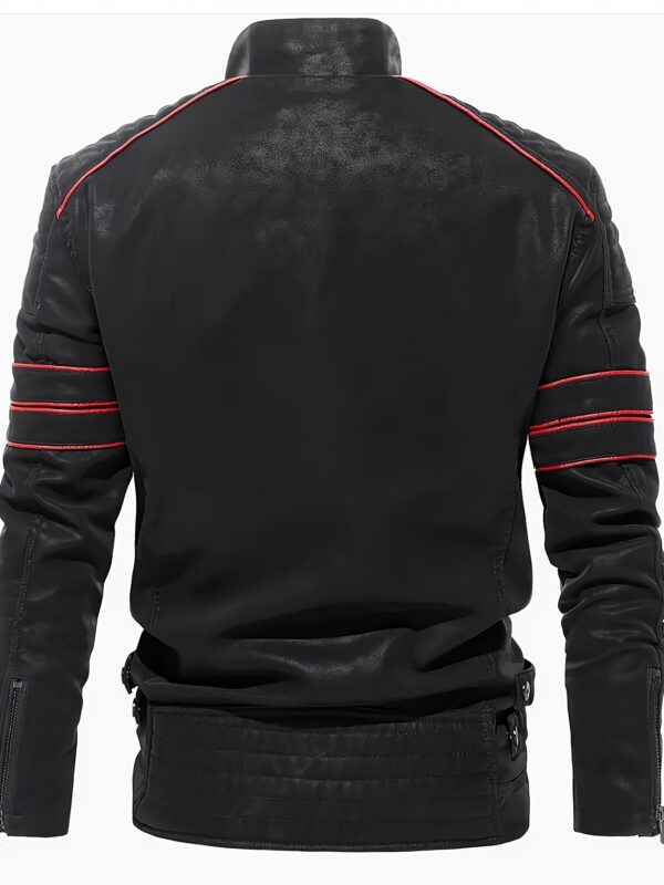 Men'S Zippered PU Thermal Jacket Motorcycle Motorcycle Clothing - Image 3