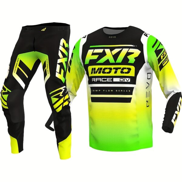 2024 Black and Green Mountain Bike Motorcycle Sports Racing Suit Racing Riding Clothing Long Sleeve Long Pants Combination Adult Model - Image 2