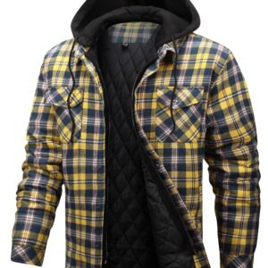 Men's Warm Plaid Casual Pocket Autumn/Winter Jacket - Soft Fleece Lining - For Outdoor Activities & Everyday Wear