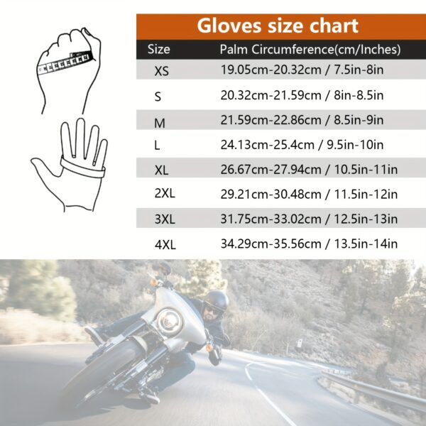 1 Pair Of Men'S Black Genuine Premium Cowhide Leather Motorcycle Full Finger Gloves All Leather Motorcycle Gauntlet Glove, Road Racing, Cycling, Climbing, Powersports Gloves - Image 8