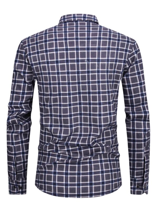 Men's Cozy Plaid Flannel Shirt - Thick, Warm Long Sleeve with Dual Pockets for Fall & Winter | Perfect Christmas Gift - Image 8