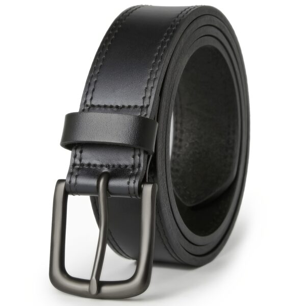 Men's Full Grain Leather Casual Every Day Jeans Belts, Handmade Men Leather Belt with Gift Box