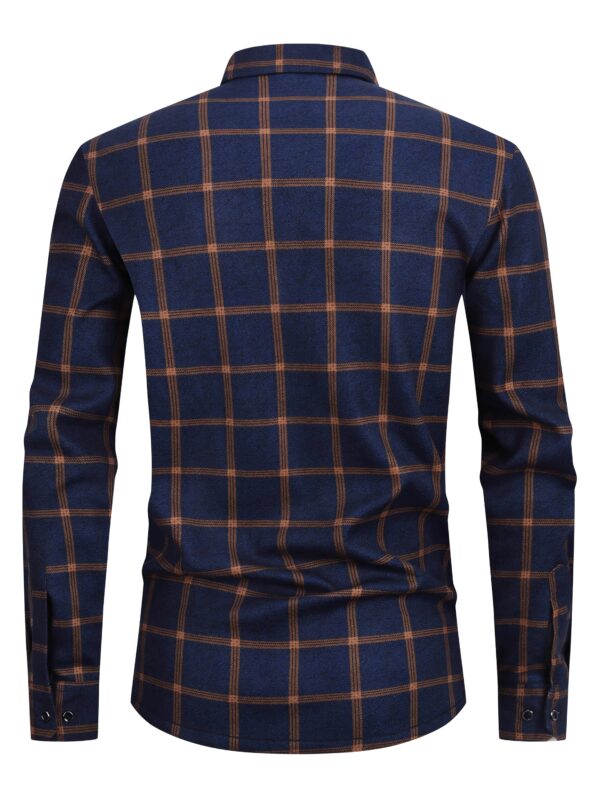 Men's Cozy Plaid Flannel Shirt - Thick, Warm Long Sleeve with Dual Pockets for Fall & Winter | Perfect Christmas Gift - Image 10