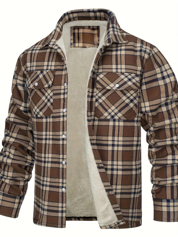[Warm Plush Fashion Coat] Thickened Warm Plush Coat - Men's Casual Fashion Jacket for Cold Weather Outings - Image 6