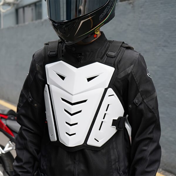 Off Road Motorcycle Armor Motorcycle Rider Chest Back Support Equipment Racing Armor Vest White Orange Colors - Image 4