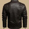 Windproof Shield] Men's Retro PU Leather Motorcycle Jacket - Windproof, Warm Fleece Lined, Adjustable Cuffs, Multiple Zippers & Pockets, Stand Collar, Black, Vintage Style for Fall/Winter Riding & Casual Wear, Motorcycle Protective Gear - Image 5