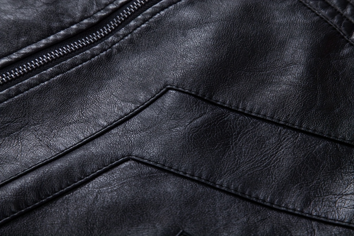 Men's PU Leather Motorcycle Vest - Slim Fit Sleeveless Jacket with Zippered Pockets, Stand Collar & Reinforced Straps, PU Leather & Polyester Blend for Biking, Casual, Daily Wear (Black)