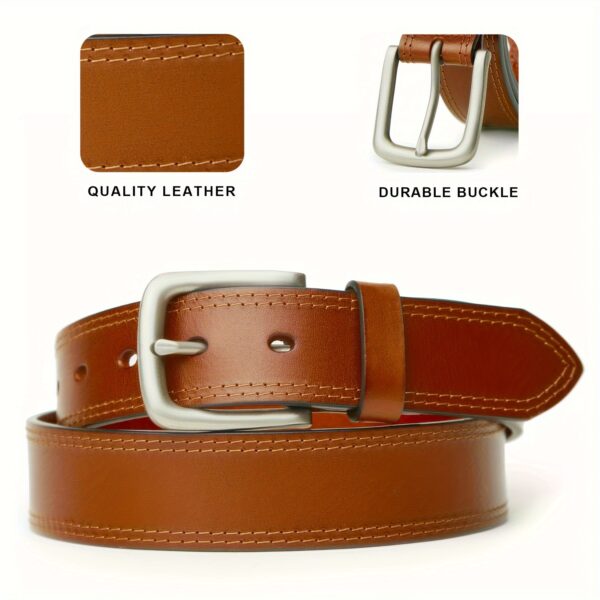 Full Grain Leather Men's Belt, Classic and Fashion Designs for Work, Business, and Casual - Image 9