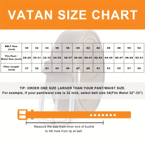 Men's Full Grain Leather Casual Every Day Jeans Belts, Handmade Men Leather Belt with Gift Box - Image 5