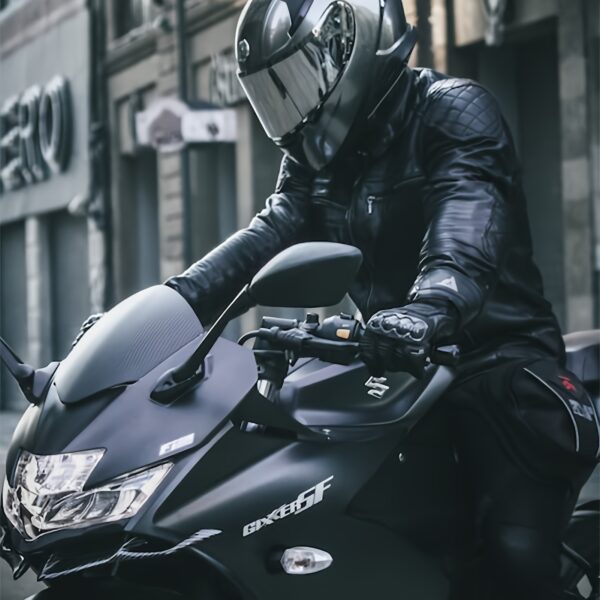 Men's Premium Cowhide Leather Jacket Vented Racer Motorcycle Jackets With Side Laces Zip-Up Biker Coat For Men - Image 3