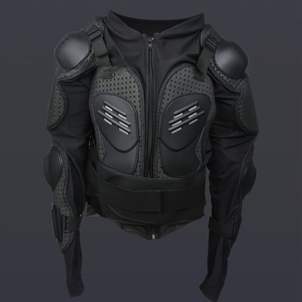 [Breathable Body Armor] Adjustable & Breathable Plus Size Motorcycle Body Armor - XL/2XL/3XL, Durable PP Material with Reflective Safety Strips, Hand-Washable, Secure Zip Closure for Riders, Motorcycle Accessories - Image 7