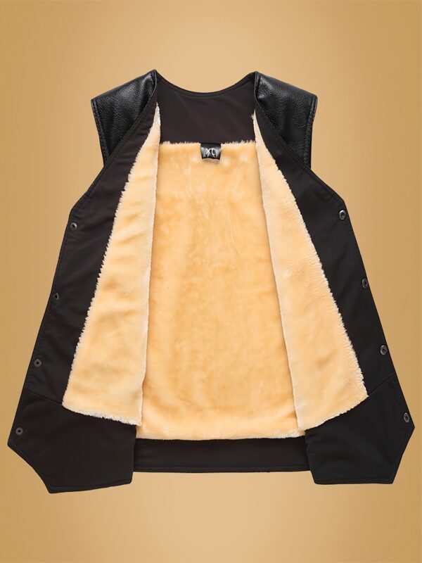 Men's Vest - Warm Fleece-Lined Winter Jacket with Zipper Pockets, Casual Sleeveless Outerwear for Fall/Winter - Image 7