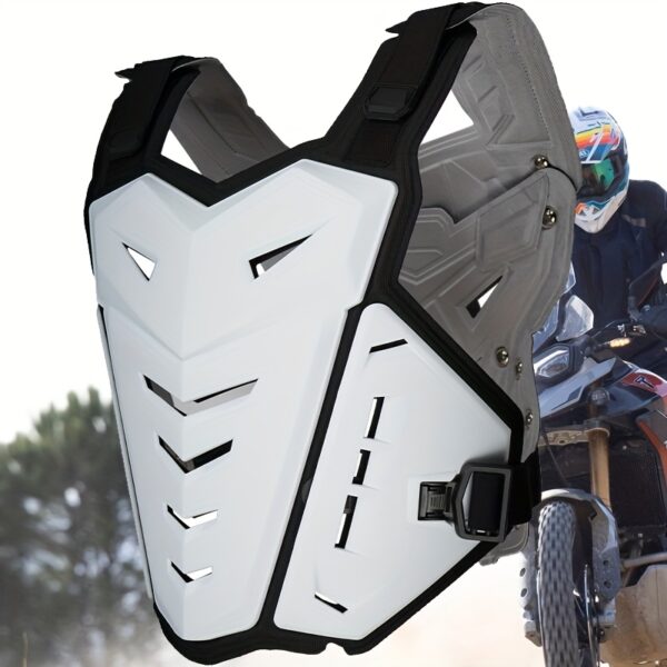 Off Road Motorcycle Armor Motorcycle Rider Chest Back Support Equipment Racing Armor Vest White Orange Colors - Image 3