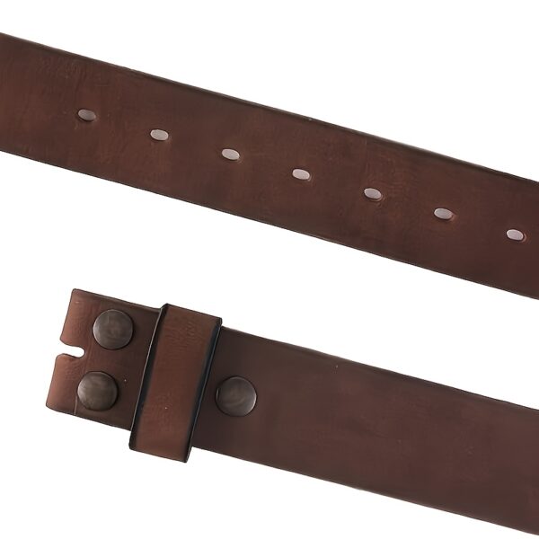 2pcs-NPET Men'S Full Grain Leather Belt Vintage Distressed Style With Snap-On Strap 1 1/2" Wide Without Buckle, Without Buckle - Image 4