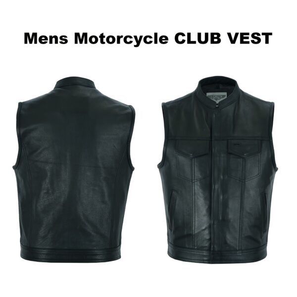 Spring Ride Mens Motorcycle Vest SOA Club Vest Black Biker Vest For Riding With Concealed Carry Pocket